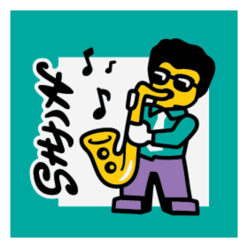 Tile 2 × 2 with Sax Solo print Dark Turquoise