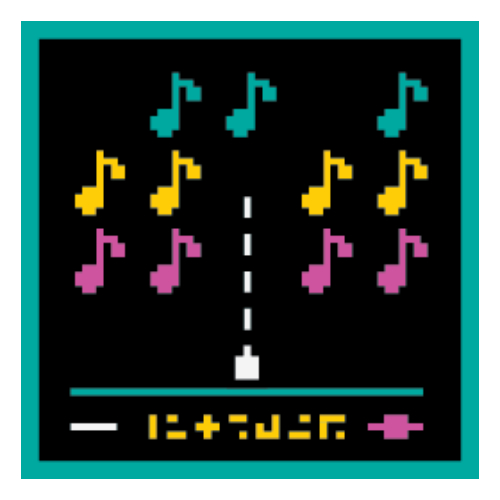 Tile 2 × 2 with Retro Game Style print Dark Turquoise