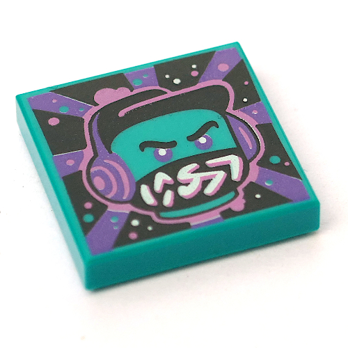 Tile 2 × 2 with Future Style print Dark Turquoise