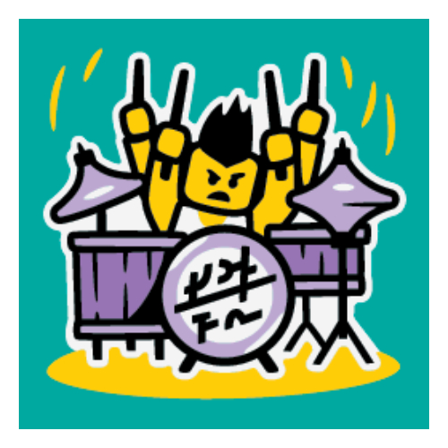 Tile 2 × 2 with Drum Solo print Dunkeltürkis