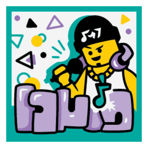 Tile 2 × 2 with Beatboxer print Dark Turquoise