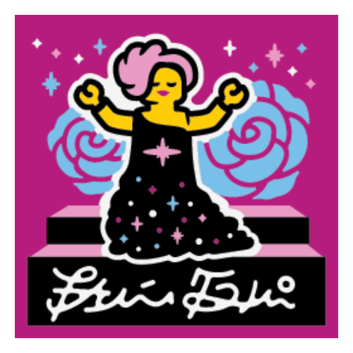 Tile 2 × 2 with Glam Dress print Magenta