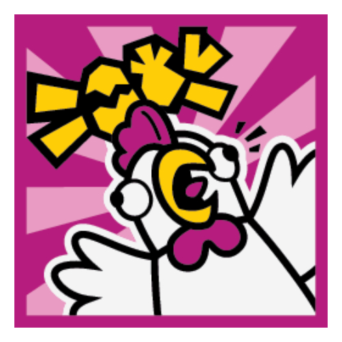 Tile 2 × 2 with Chicken Suit print Magenta