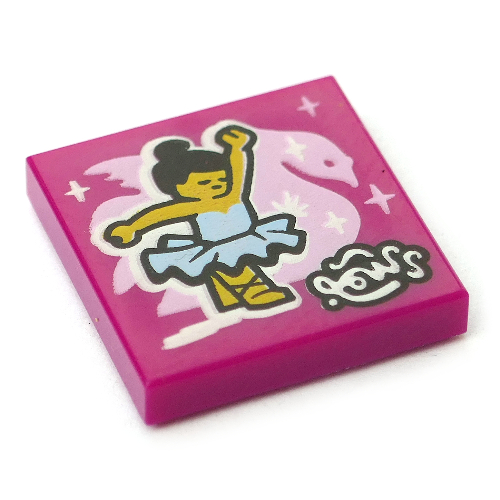 Tile 2 × 2 with Ballerina print Magenta