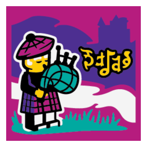 Tile 2 × 2 with Bagpiper print Magenta