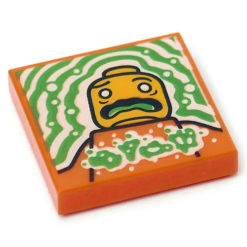 Tile 2 × 2 with Buuurp print Orange