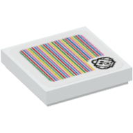 Tile 2 × 2 with Foo and Barcode Print (Sticker) White