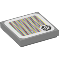 Tile 2 × 2 with Thwimp and Barcode Print (Sticker) Light Bluish Gray