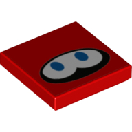 Tile 2 × 2 with Eyes in Black Oval Print (Huckit Crab Face) Rot