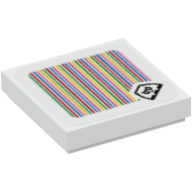 Tile 2 × 2 with Bone Goomba and Barcode Print (Sticker) White