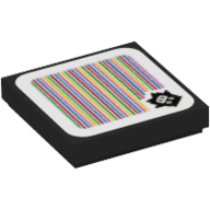 Tile 2 × 2 with Ninji and Barcode Print (Sticker) Black