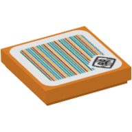 Tile 2 × 2 with Bramball and Barcode Print (Sticker) Orange