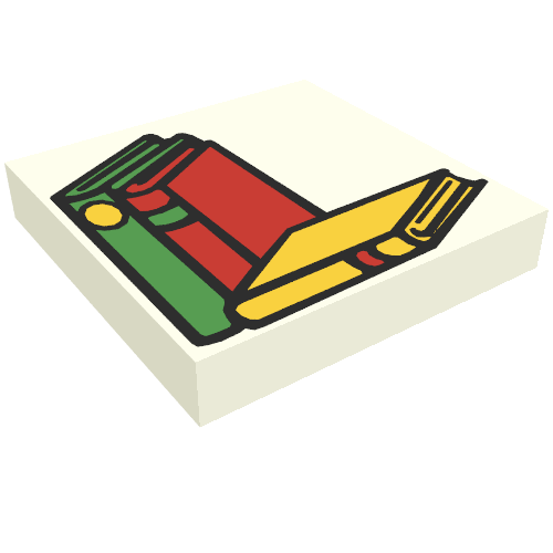 Tile 2 × 2 with Fabuland Books Print [3647 / 3674] White