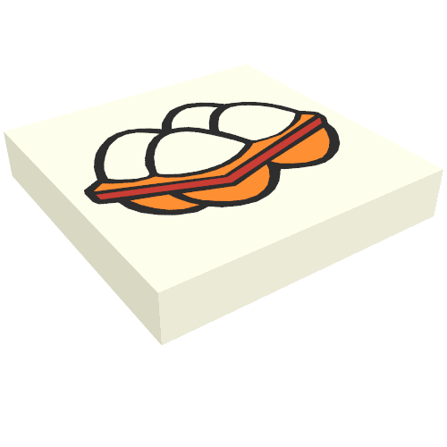 Tile 2 × 2 with Fabuland Eggs Print Weiß