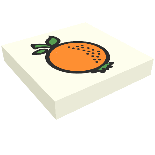 Tile 2 × 2 with Fabuland Orange Print White