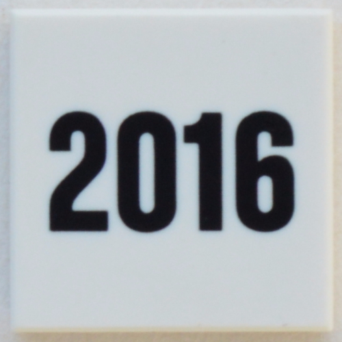 Tile 2 × 2 with Black '2016' print White