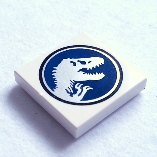 Tile 2 × 2 with Jurassic World Logo Print Weiß
