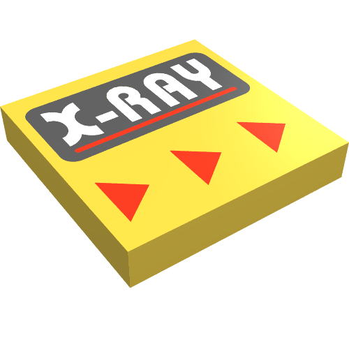 Tile 2 × 2 with "X-RAY" Print Yellow