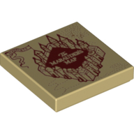 Tile 2 × 2 with Marauder Map print Tan