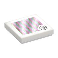Fliese 2 × 2 mit Boo und Barcode (Sticker) in Weiß