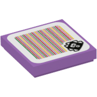Tile 2 × 2 with Urchin and Barcode Print (Sticker) Mittellavendel