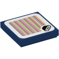 Tile 2 × 2 with Buzzy Beetle and Barcode Print (Sticker) Dark Blue