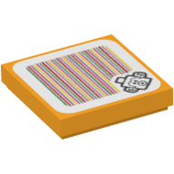 Tile 2 × 2 with Eep Cheep and Barcode Print (Sticker) Leuchtendes Hellorange