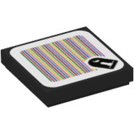 Tile 2 × 2 with Bullet Bill and Barcode Print (Sticker) Schwarz