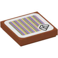 Tile 2 × 2 with Goomba and Barcode Print (Sticker)