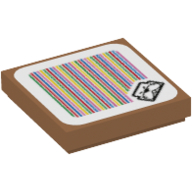 Tile 2 × 2 with Monty Mole and Barcode Print (Sticker) Mittelnougat
