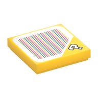 Tile 2 × 2 with '?' and Barcode Print (Sticker) Yellow