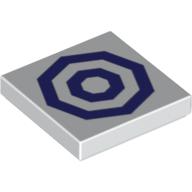 Tile 2 × 2 with 2 Dark Purple Octagons Print Weiß