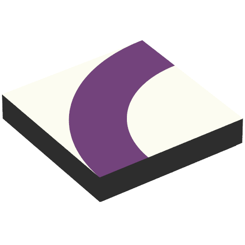 Tile 2 × 2 with Dark Purple Quarter Circle on Light Violet Background Print Schwarz