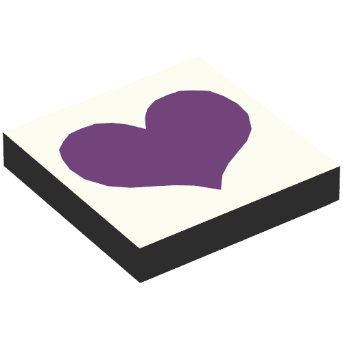 Tile 2 × 2 with Purple Heart on Light Violet Background Print Black