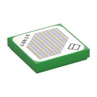 Tile 2 × 2 with 'Start', Pipe, and Barcode Print (Sticker) in Bright Green