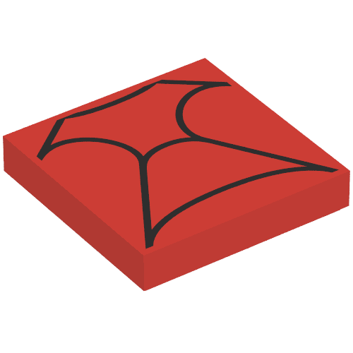 Tile 2 × 2 with Black Lines Print (Spiderman) Red