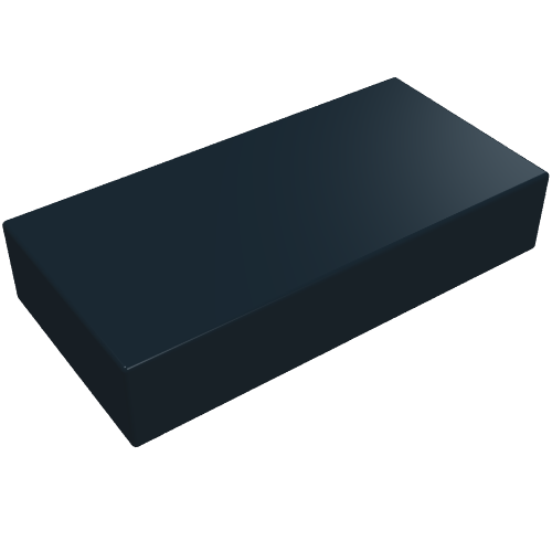 Tile 1 × 2 without Groove Black