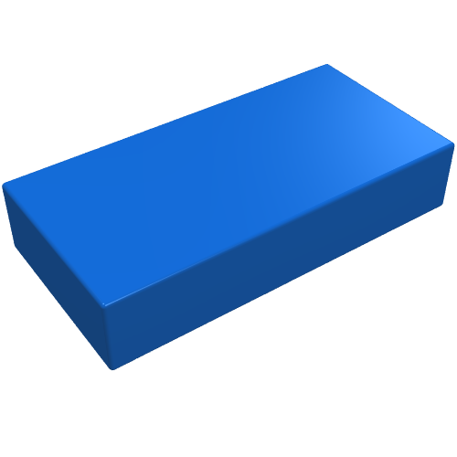 Fliese 1 × 2 ohne Rille Blau