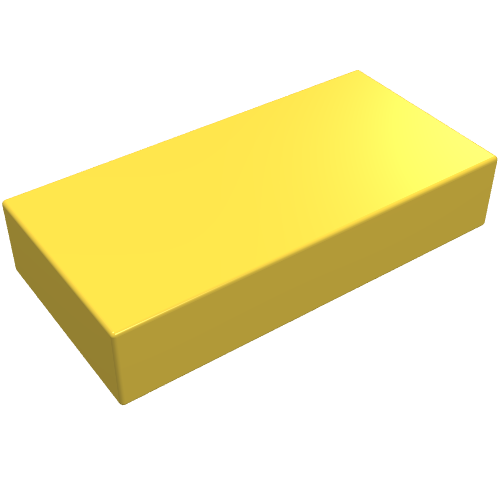 Tile 1 × 2 without Groove Yellow