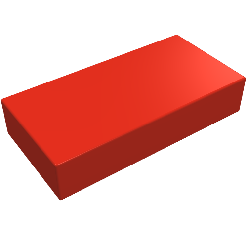 Tile 1 × 2 without Groove Red