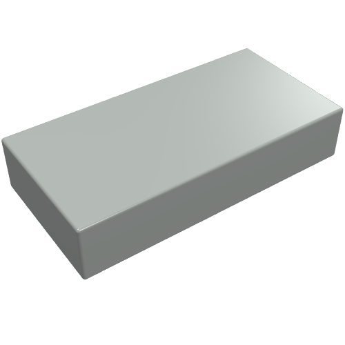 Fliese 1 × 2 ohne Rille Hellgrau