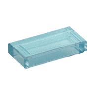 Fliese 1 × 2 mit Rille Opal Trans-Light Blue