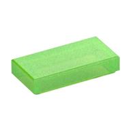 Tile 1 × 2 with Groove Opal Trans-Bright Green
