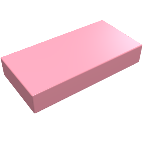 Tile 1 × 2 with Groove Pink