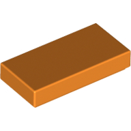 Tile 1 × 2 with Groove Orange