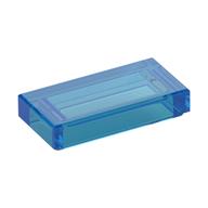 Tile 1 × 2 with Groove Trans-Dark Blue
