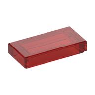 Tile 1 × 2 with Groove Trans-Red