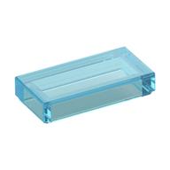 Tile 1 × 2 with Groove Trans-Light Blue