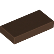 Tile 1 × 2 with Groove Brown