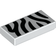 Tile 1 × 2 with Zebra Stripes Print Weiß